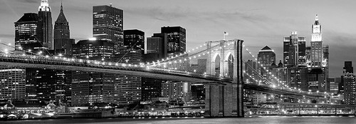 Quadro ponte brooklyn notte - quadro,